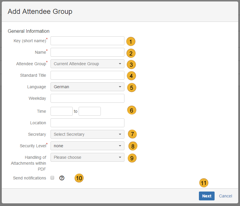 AgileMinutes - Add Attendee Groups (General Information)